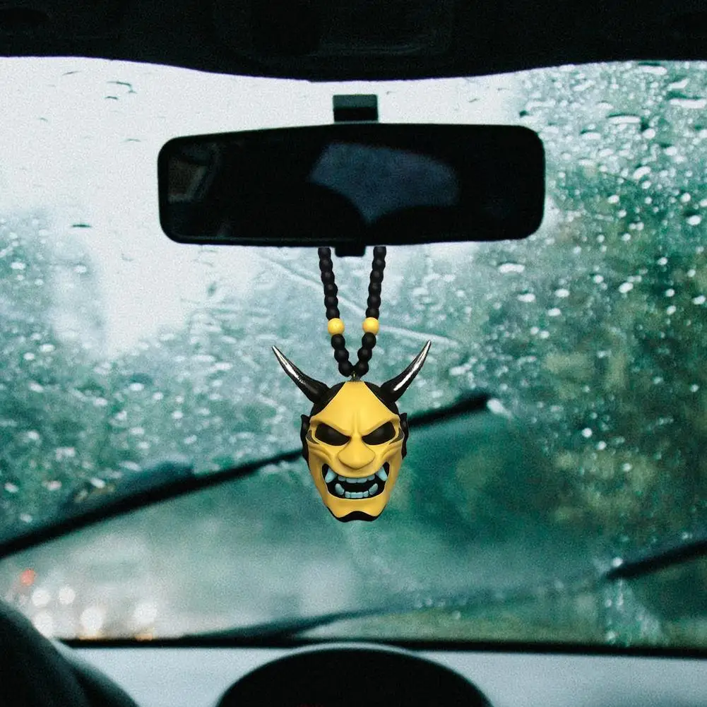 Japanese Ghost Mask Hannya Necklace Prajna Pendant Jewelry Horn Skull Boruo  Car Pendant Necklaces Auto Accessories