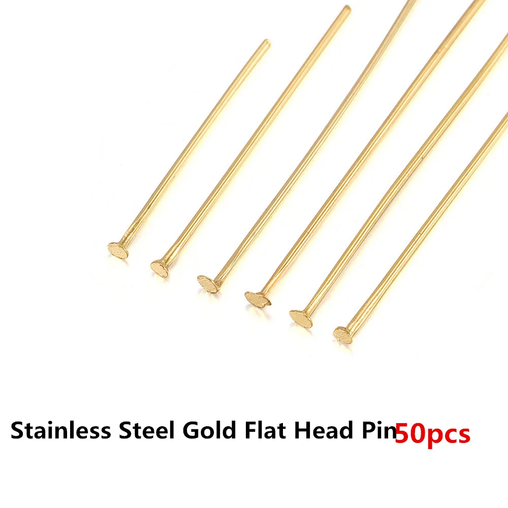 50-100 Stück Edelstahl Köpfe Auge Flachkopf Pin Gold versilbert Kugelkopf Pins für Schmuckherstellung Zubehör – Detail 9