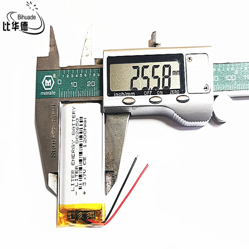 Liter energy battery 3.7V 1200MAH 802650 Lithium Polymer LiPo Rechargeable Battery For Mp3 headphone PAD DVD bluetooth camera