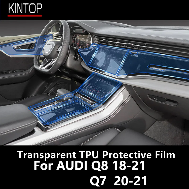 

For AUDI Q7 20-21 Q8 18-21Car Interior Center Console Transparent TPU Protective Film Anti-scratch Repair Film Accessories Refit