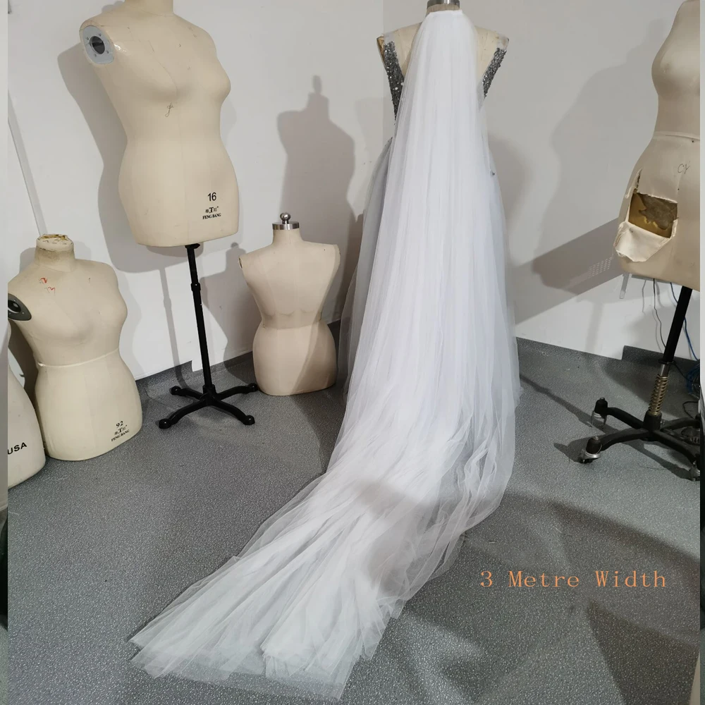 Two Layer Wedding Veil 2.5M Length Long Tulle Bridal Veils With Comb   2T Bride Veils Wedding Accessories