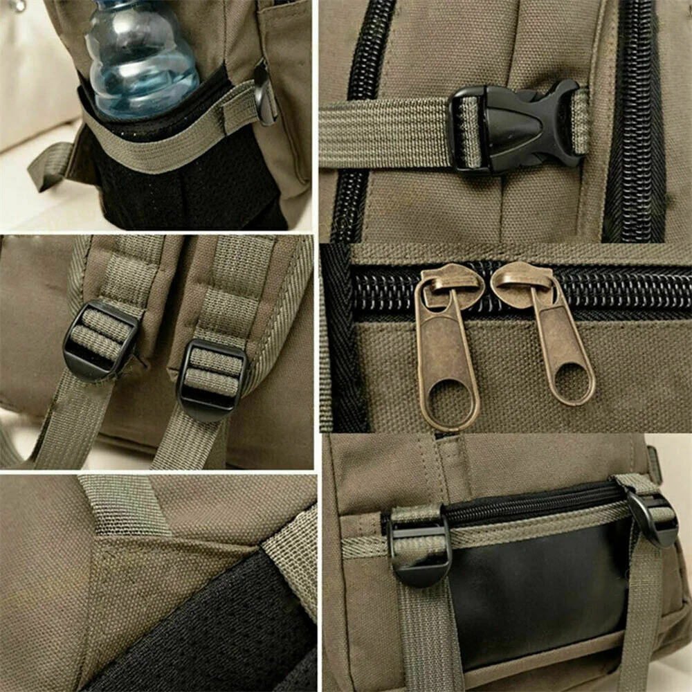 Travel Backpack Men Tactical Militari Mountaineering Bag Men Canvas Large Capacity Backpacks Outdoor Camping Bag Computer Bag