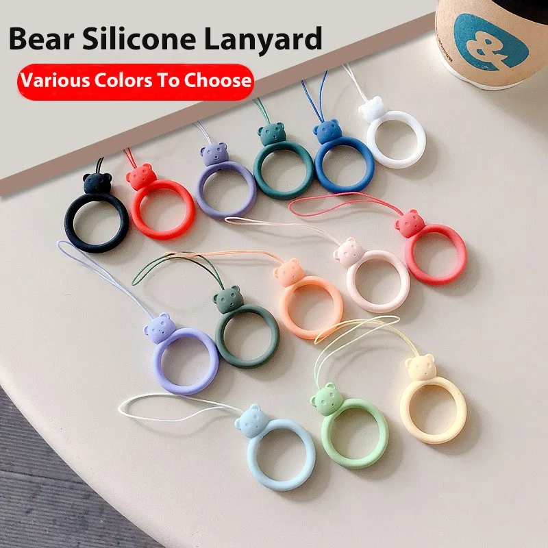 Cute Mobile Phone Wrist strap travel cell phone lanyard universal silicone hand Rope Mobile pendant Keychain Cards Keys Strips