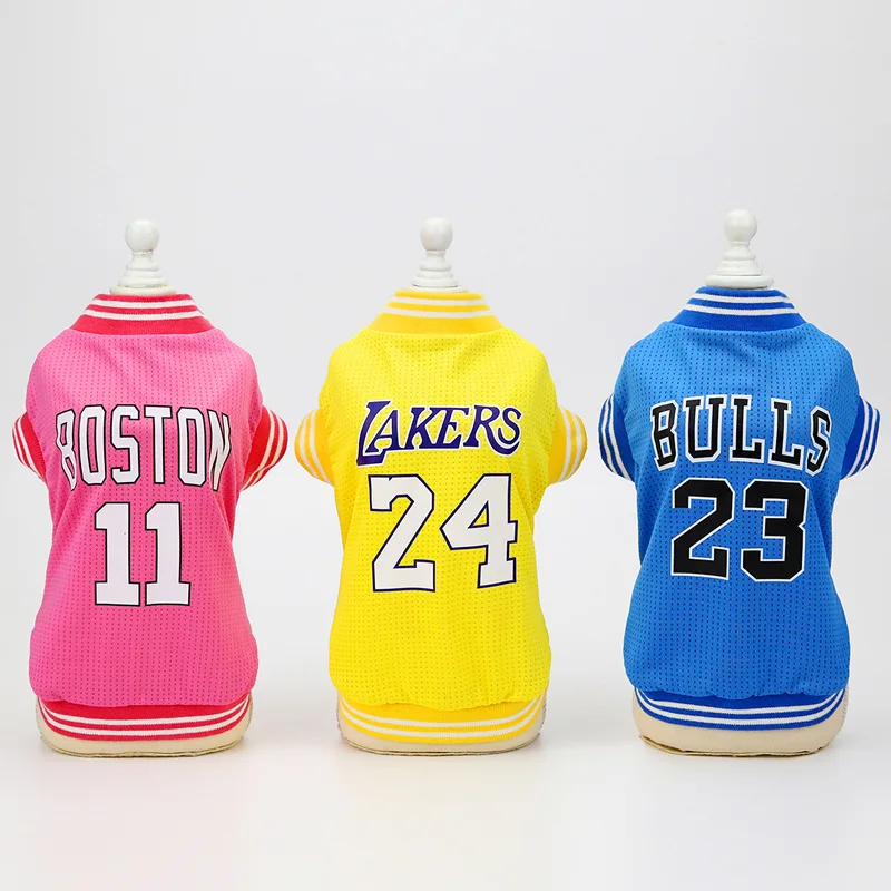 Pet Dog Clothes Vest Basketball Jersey Summer Clothes For Dogs Puppy T-shirt Breathable Mesh Dog Vest Summer Clothes S-2XL