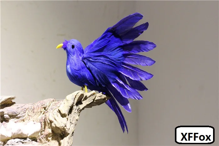 

cute real life wings bird model foam&feather simulation blue bird gift about 16cm xf2554