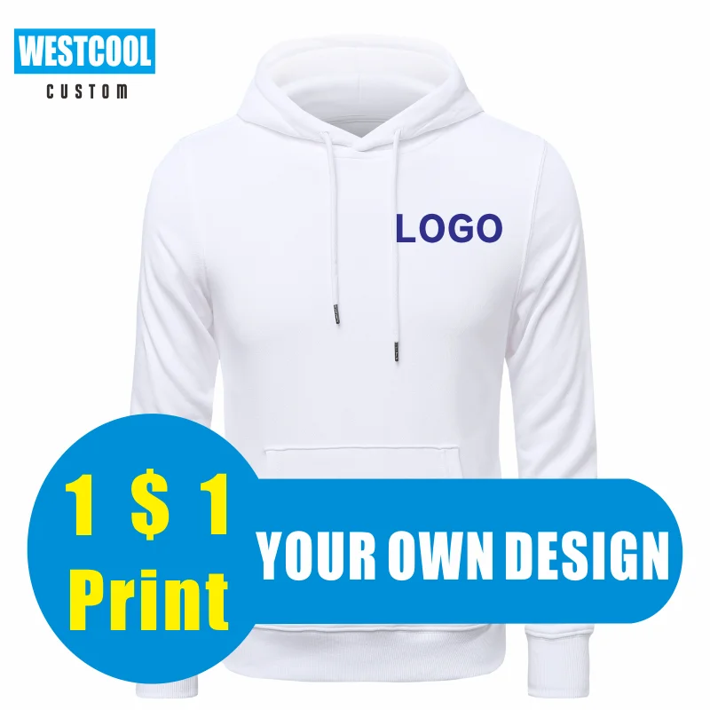 

Hoody Pullover Customized Casual Men And Women Sweatshirts Embroidery High Quality Pocket Hoodie Custom Logo WESTCOOL