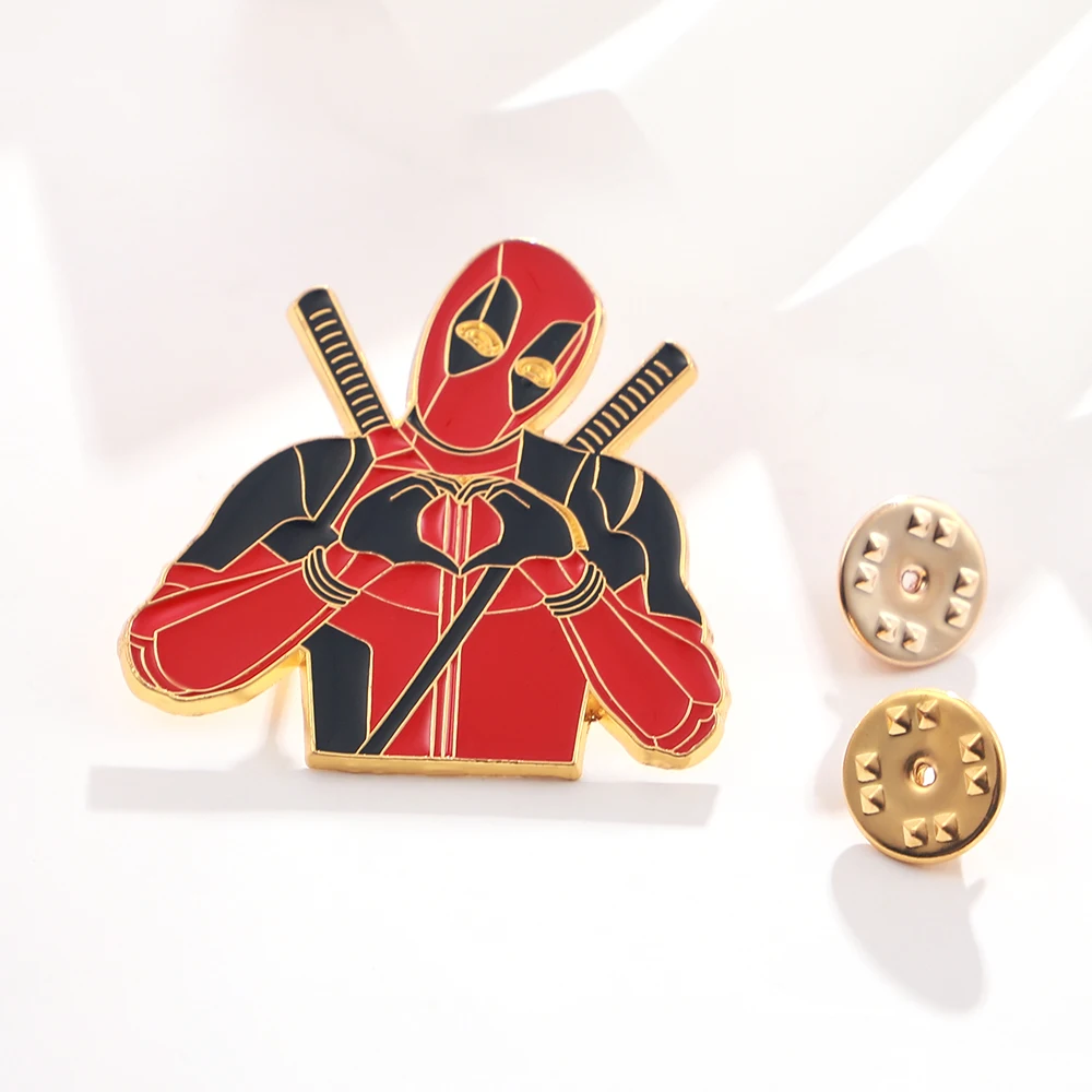 Marvel Movie Characters Deadpool Brooch Metal Enamel Pins Clothes Backpack Badge Brooches Men Accessories