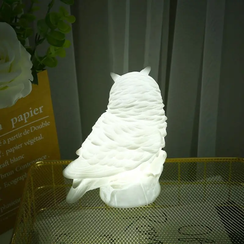 Adorkable Owl Table Light Animal Cartoon Bedside Lamp Eye Caring Reading Night Light for Home Bedroom Gift