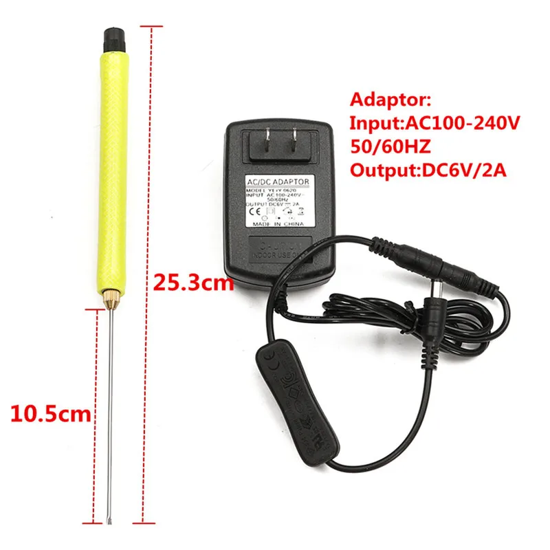 XNEMON 1 PCS Elettrico di Polistirolo Cutter 10 centimetri Filo Caldo Styro Schiuma Penna di Taglio Con Adattatore AC100-240V 15W
