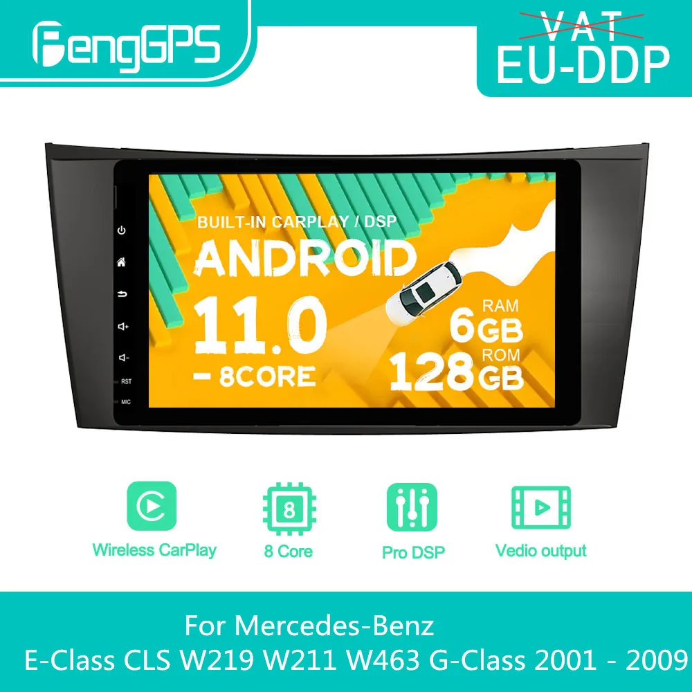 For Mercedes-Benz E-Class CLS W219 W211 W463 G-Class 2001 - 2009 Android Car Radio Stereo DVD Multimedia Player 2 Din Autoradio