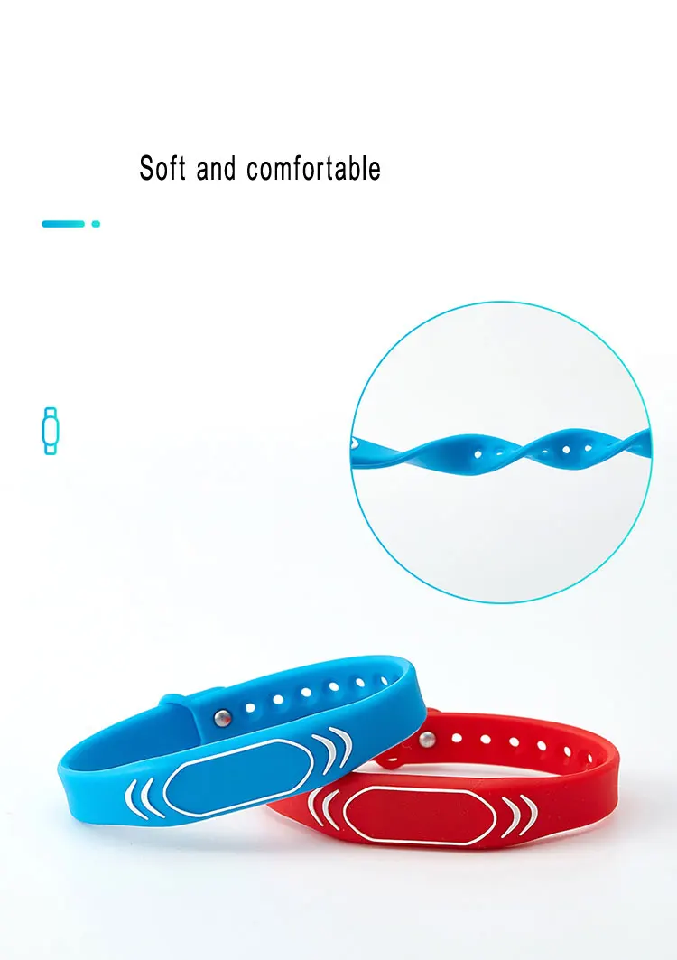 10pcs RFID 125khz  Card Silica Wrist Keyfob Waterproof Access Control Card Multi Color Options
