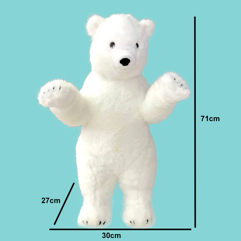 Lifelike Polar Bear Toy, Realistic Standing, Stuffed Animals,  Creative Design