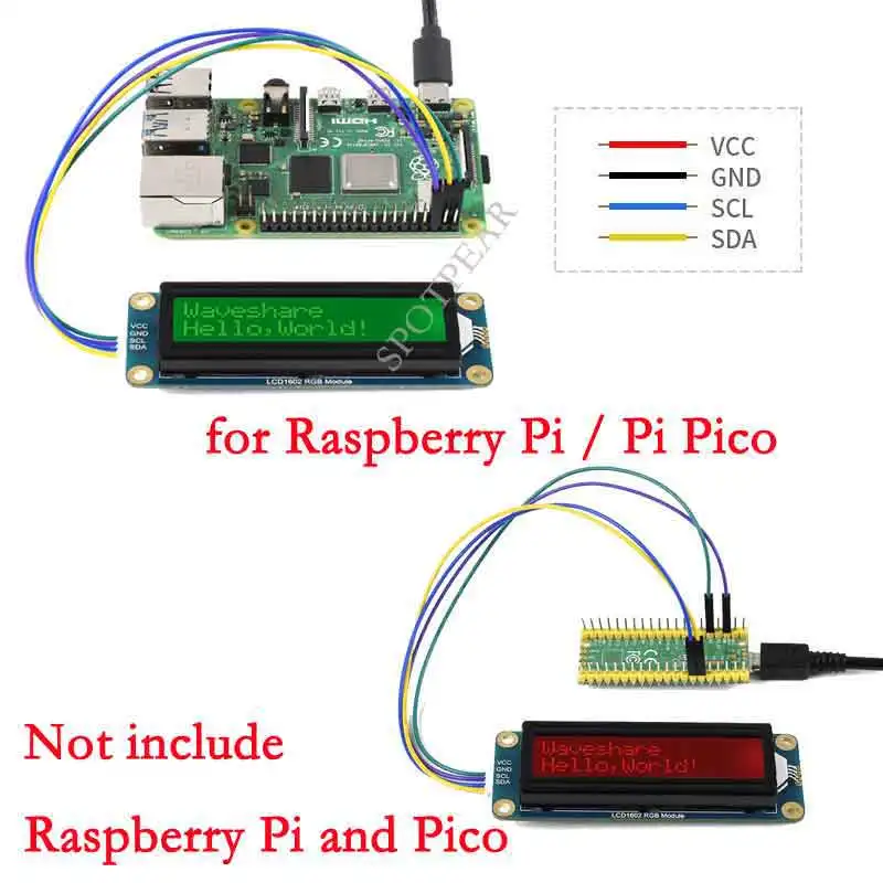LCD1602 Display Modul I2C Bus Bildschirm LCD RGB Hintergrundbeleuchtung für Arduino Raspberry Pi Pico STM32