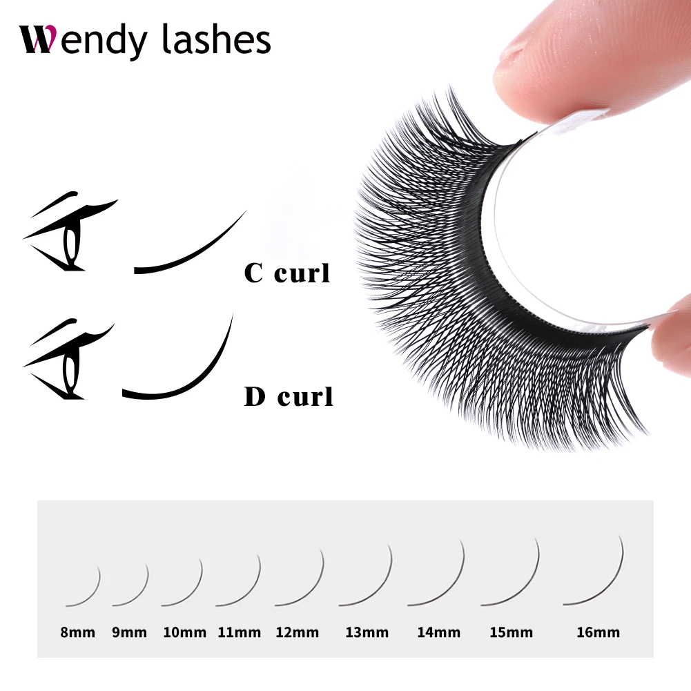 Wendy Lashes-Extensions de cils en forme YY, cils à deux pointes, cils brésiliens tissés à la main, cils individuels, maquillage doux