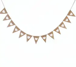 13 flagi Vintage juta juta trznadel biały miłość serce banery dla DIY Party transparent ślubny Garland namiot wystrój 5BB5787