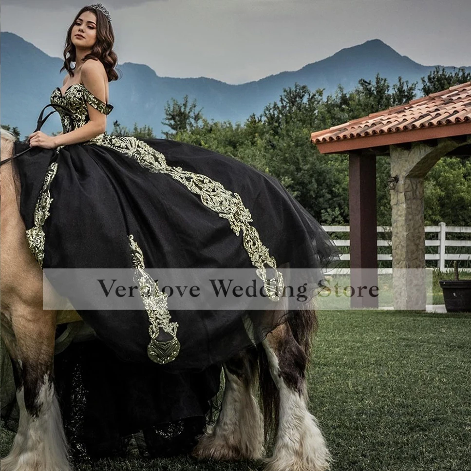 Vestidos de festa preto lantejoulas rendas mexicano quinceanera vestidos 2022 renda appliqued doce 16 vestido vestidos de xv 15 años