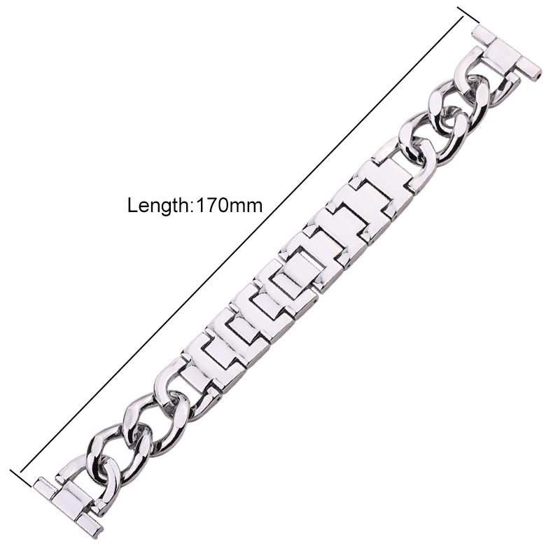 Stainless Steel Watch Strap Bracelet Silver Polished Women Men Fashion Watchband 20mm 22mm Accessories