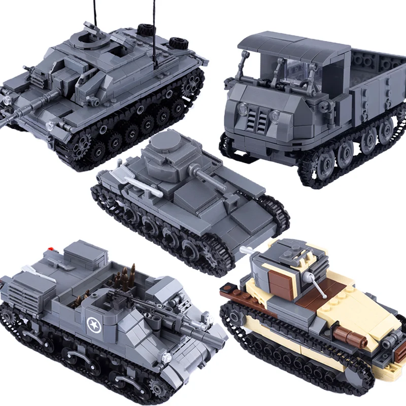 

WW2 Military M7 Priest Tank Model Building Blocks German Tracked Armored Vehicle Toys Military Army Soldier Bricks Toys For Boys