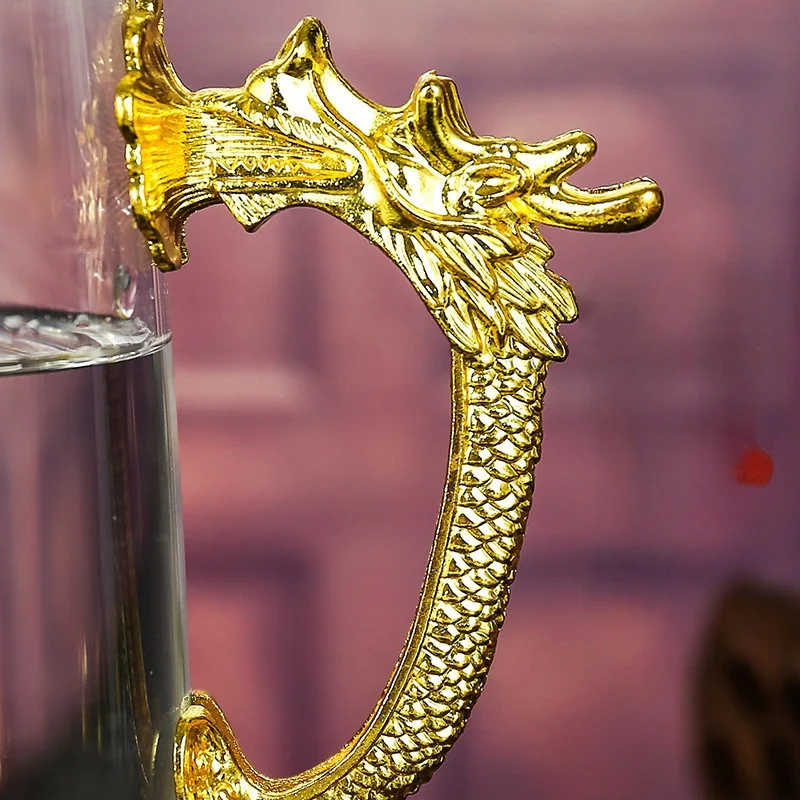 Creative Gold-plated Animal Head Glass Spirit Glass Zodiac Wine Glass Wine Dispenser Brandy Steins Gift for Friends Home Decor