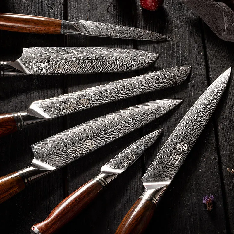 YARENH Professional Kitchen Knife - 73 Layers Damascus Stainless Steel - Chef Sashimi Bread Santoku Utility Paring Cooking Tools