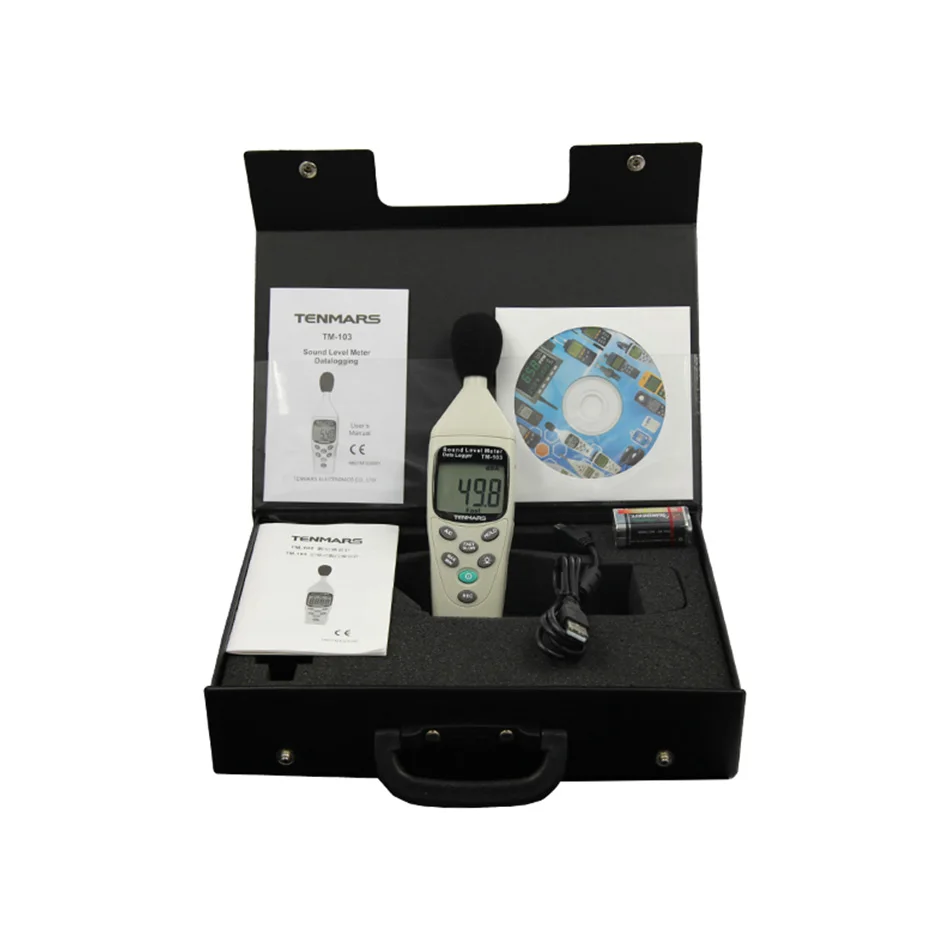 TM-103 Noise Meter Sound Level Decibel Monitoring 35 ~ 130 dB Display 4-digit LCD Automatic Shifting