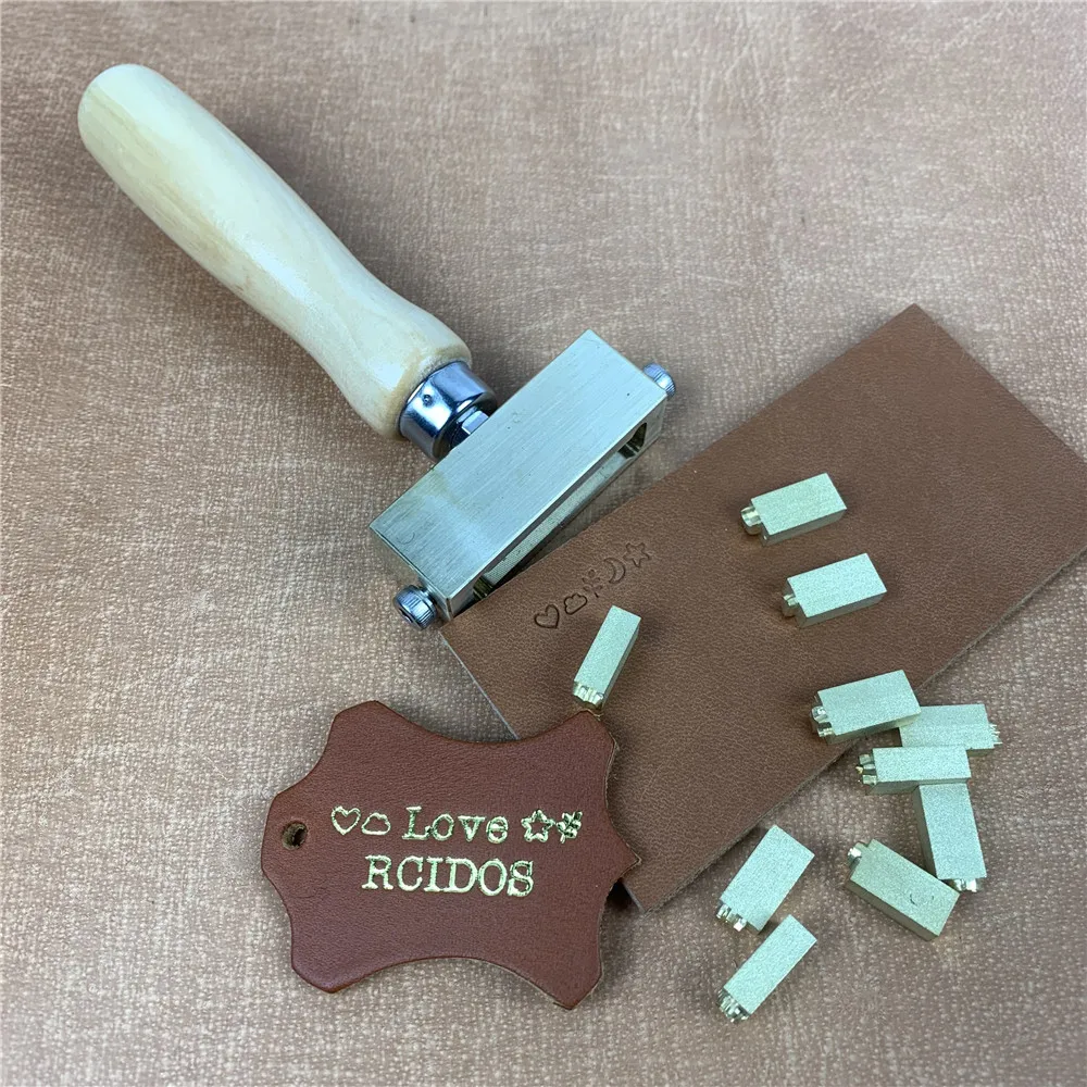 RCIDOS Hand Fire Heat Up Brass Letters Hot Foil Stamping Tools,Manual Hammer Cold Stamping Embossor Marker