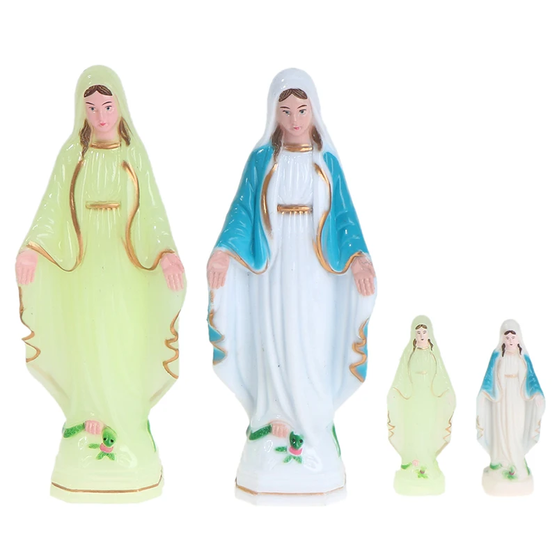 Catholic Virgin Mary Statue Figure Handmade Figurine Religious Gift Xmas Desktop Home Decorative Ornaments