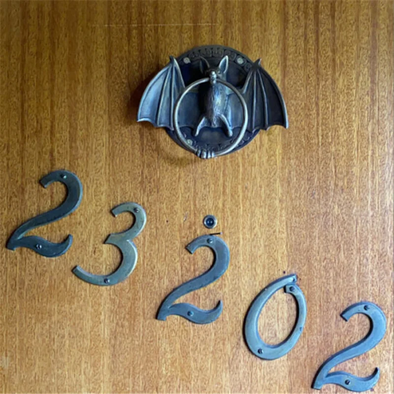 Aldaba de puerta de murciélagos Retro, aldaba de puerta resistente, decoración de puerta de pared delantera para el hogar, aldaba de puerta antigua