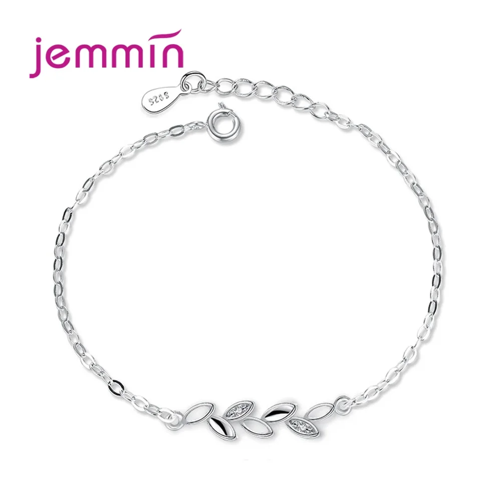 Women Concise 925 Sterling Silver Bracelets Leaves Branch Design New Statement Charms Bracelet Femme Lovers Gift Jewelry