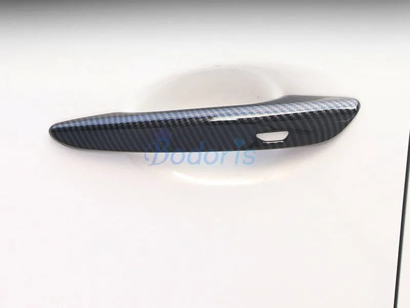 For Mazda 3 M3 Axela 2020  Carbon Fiber Color Door Handle Cover Trim  With Smart Hole Grab Protector Panel Car Styling Accessory