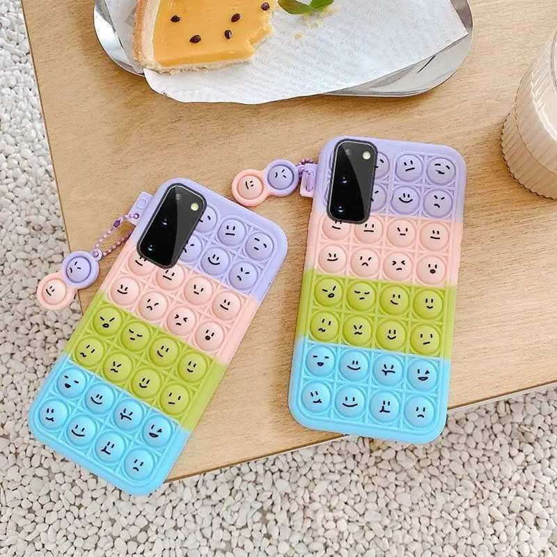 ثلاثية الأبعاد لطيف التعبير بوبيت دفع فقاعة لينة سيليكون الحال بالنسبة شاومي 8 9 10 11 Redmi نوت 7 K40 9A التوحد الحسية تململ غطاء