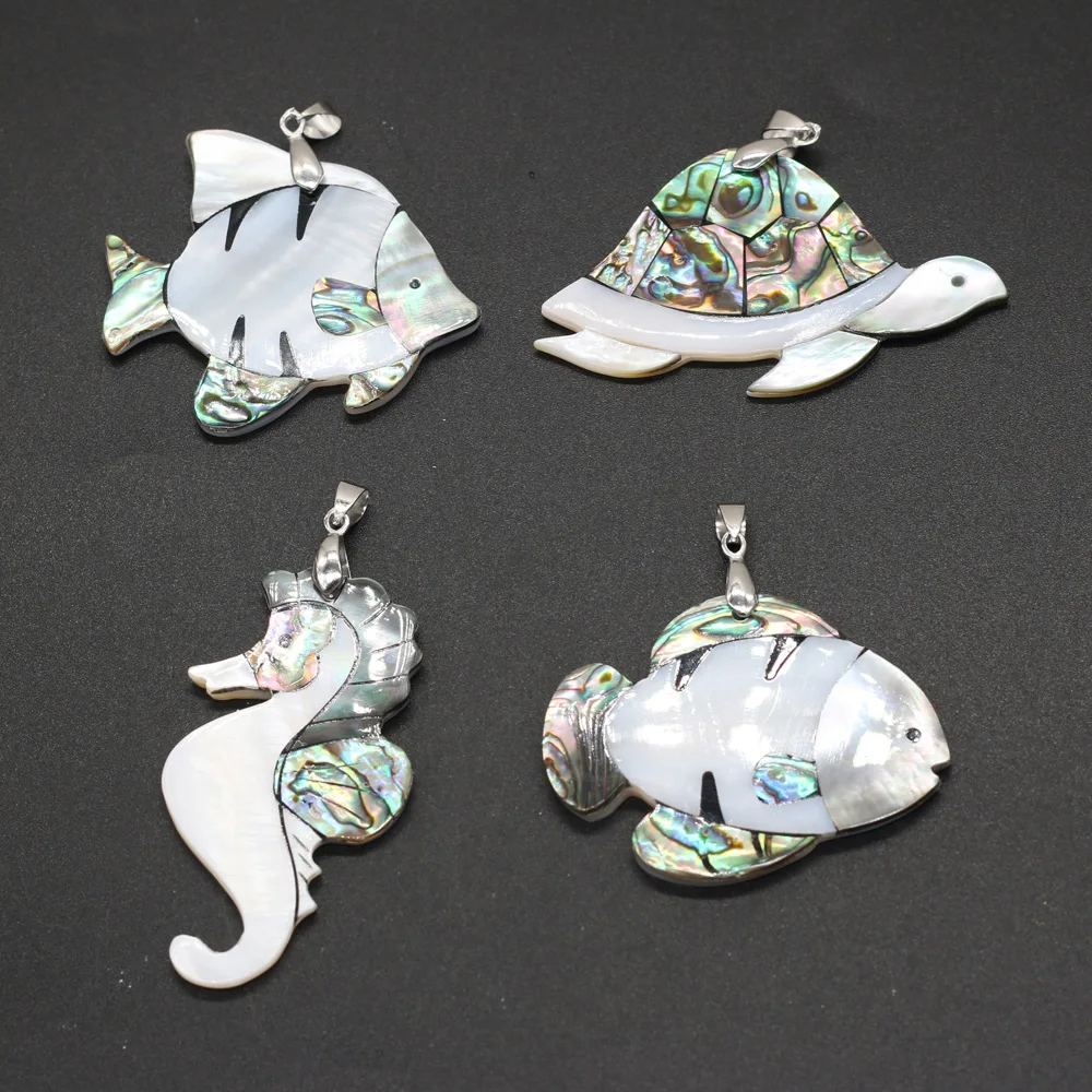 Natural Abalone Shell Turtle Tortoise Charms Animal Mother of Pearl Shell Pendant for Women DIY Necklace Making Jewelry Findings