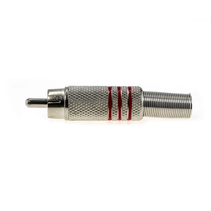 6/10 Stuks Rca Rood En Zwart Hybrid Av Stekker Connector Metalen Nikkel Shell Stereo Video Audio Plug Channel Connector