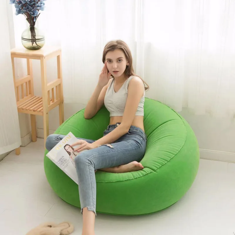 Inflatable Lazy Sofa Air Recliner Single Flocking Sofa