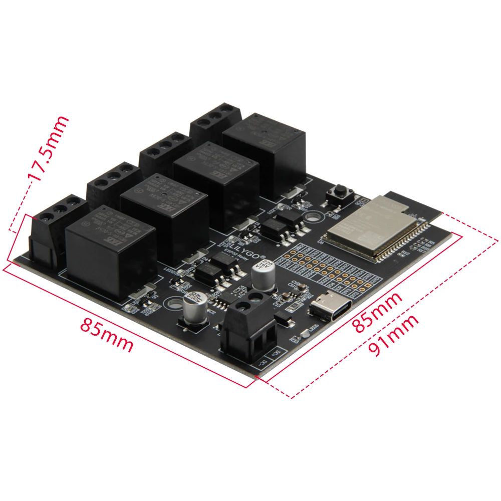 LILYGO® TTGO T-Relay ESP32 -módulo inalámbrico t-relay ESP32, 5V CC, 4 grupos, placa de desarrollo de relé, 4MB, Flash, WiFi, Bluetooth, Control