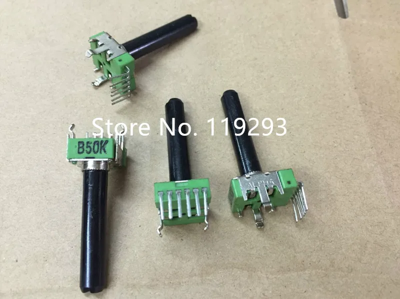 Taiwan alpha RK12 potentiometer speaker volume potentiometer double handle B50k with midpoint 30mm axis-10PCS