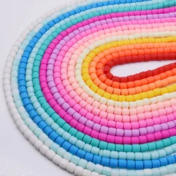 New 6mm 60pcs/lot Color Barrel Polymer Clay Beads Tube Spacer Beads For Jewelry Making DIY Handmade Bracelet Accessory