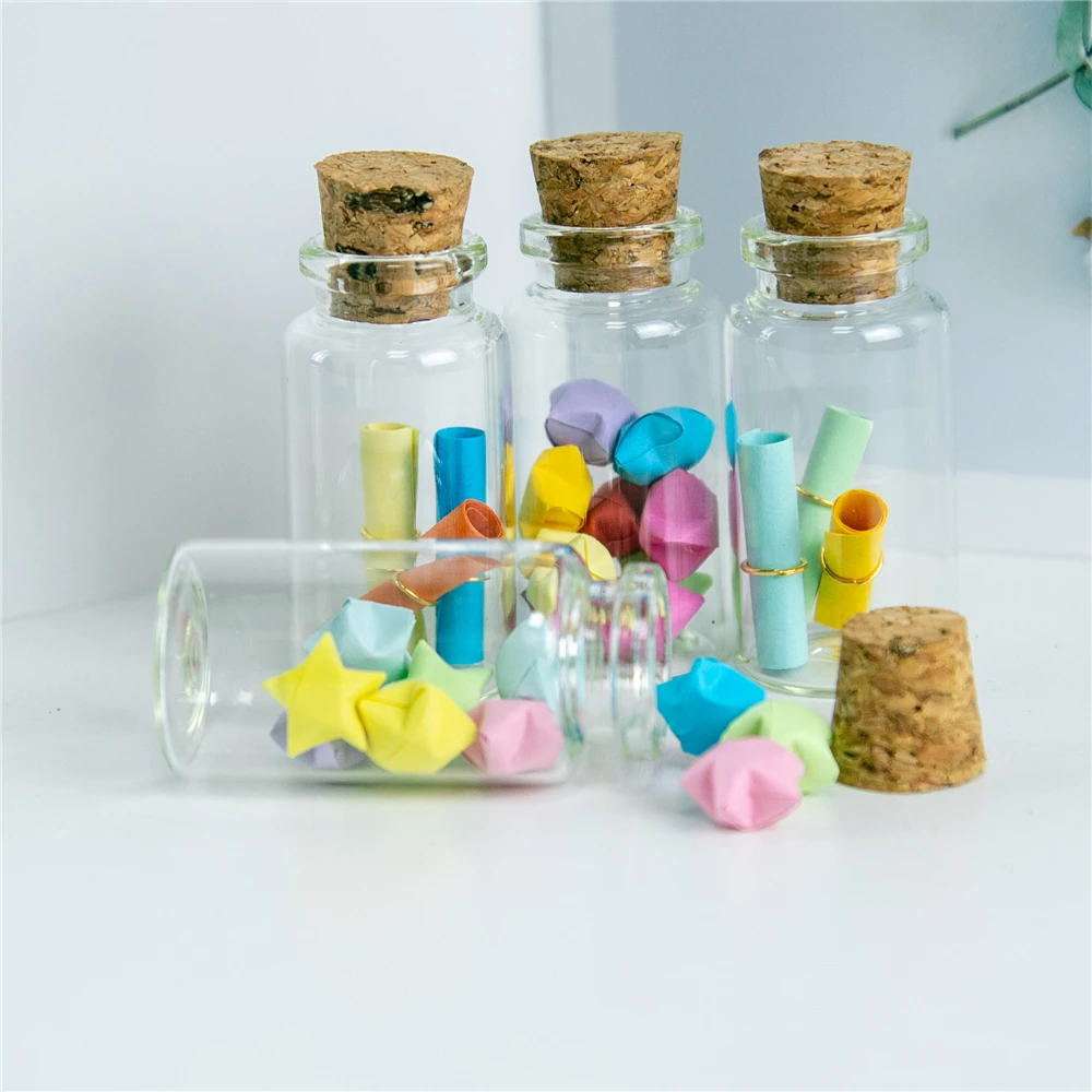 

50pcs 30x60x17mm 25ml Empty Decorative Crafts Glass Bottles Small Glass Bottles With Cork Message Drifted Vials