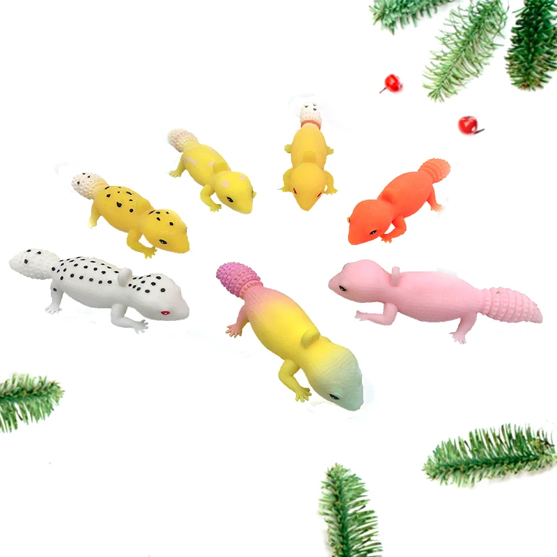 Cartoon Squishy Lizard Anxiety Simulation Stress Release Squishy Anti-stress Lizard Keychain Toys For Children Fidget Toys