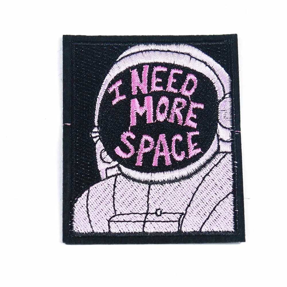

Space Explorer Universe DIY Embroidered Patch Funny Astronauts Spaceman I Need More Space Badge Sew Iron on Applique