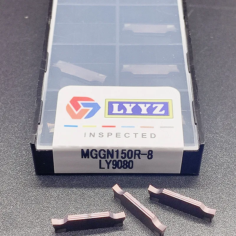 10個MGGN150R MGGN250R MGGN300R MGGN400 r LY9080 cnc旋盤ツール超硬インサートの高品質スロッティング旋削工具