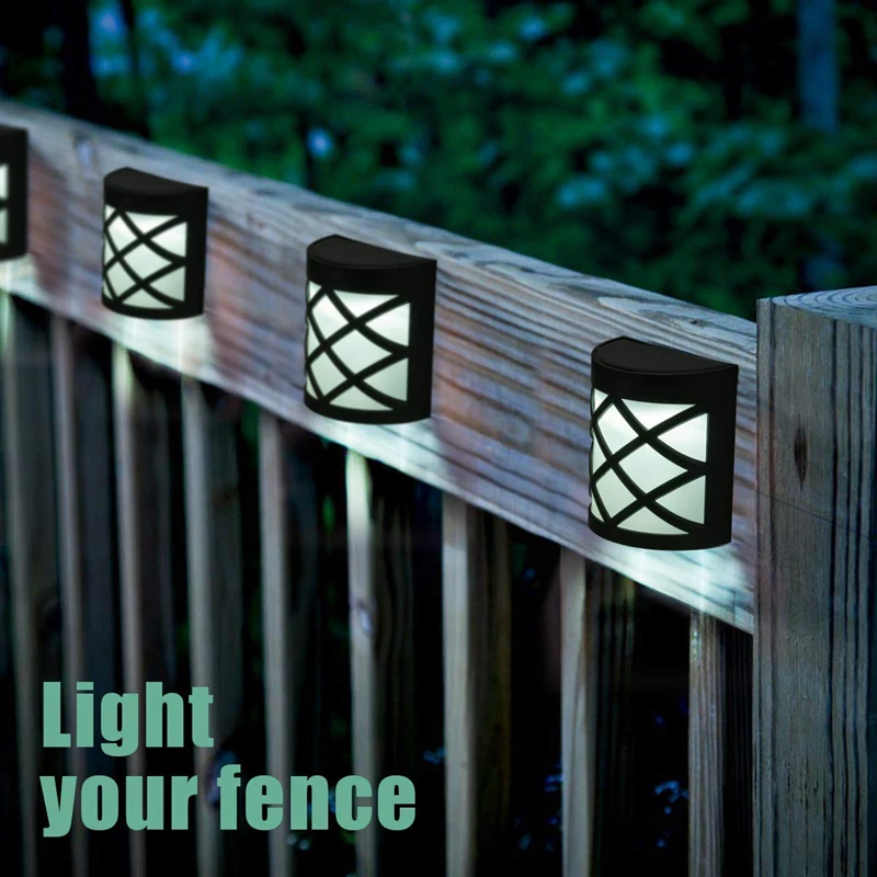 

2PCS 6LED Solar Fence Light Solar Light Outdoor Waterproof Solar Lamp For Garden Decoration Deck Patio Stair Yard Path Driveway