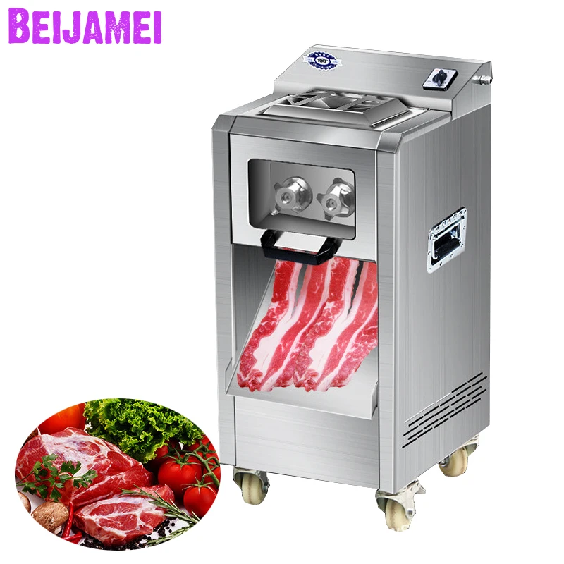 

BEIJAMEI commercial meat cutting machine vertical 220kg/h electric meat slice cutter machine Removable Blade 2200W