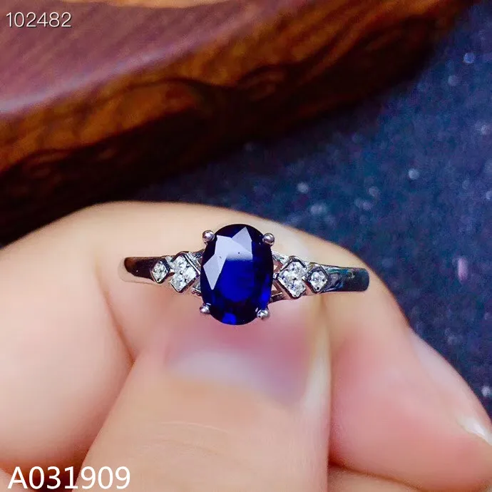 

KJJEAXCMY boutique jewelry 925 sterling silver inlaid natural sapphire gemstone neutral ring support detection luxurious