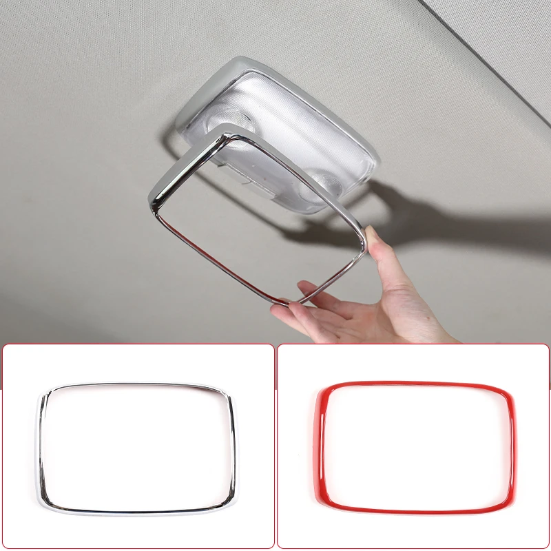 

ABS Glossy Silver/Red Rear Reading Light Frame Trim Cover Interior Mouldings Styling Car Accessorie For Toyota Tundra 2014-2021