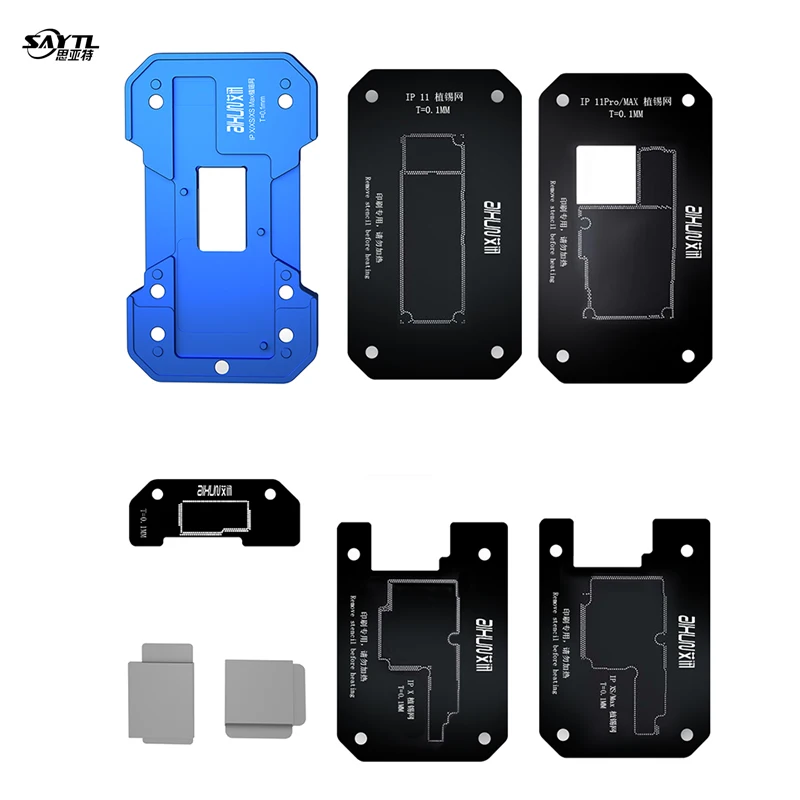 

Metal BGA Reballing Stencil Platform for iPhone X/XS/XS MAX/11/11 Pro MAX Motherboard Middle Layer Planting Tin Solder Template