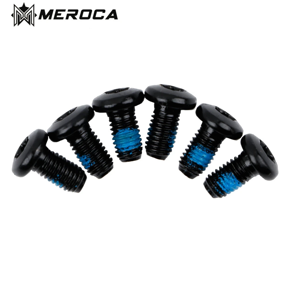 MEROCA 6 Pcs T25 Torx M5x11.5mm Disc Brake Rotor Screws Steel Iamok Mountain Bike Ultralight Fixing Bolts Bicycle Parts