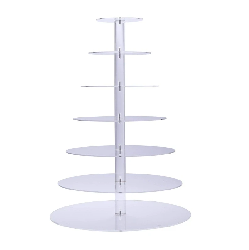 Imagem -02 - Round Acrylic Cupcake Holder Bolo Stand Montar Desmontar Home Birthday Tools Decoração do Presente Níveis