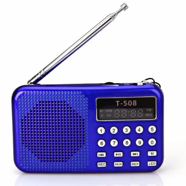 REDAMIGO Portable Digital LCD Display FM Radio Support Micro SD TF USB Disk MP3 Speaker Player T508