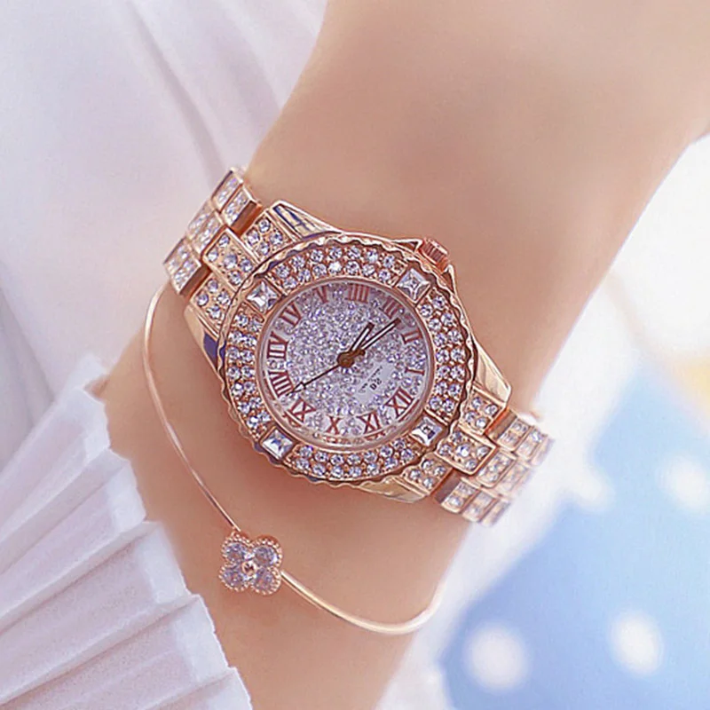 Montres-bracelets en or diamant pour femmes, marque de luxe, biscuits